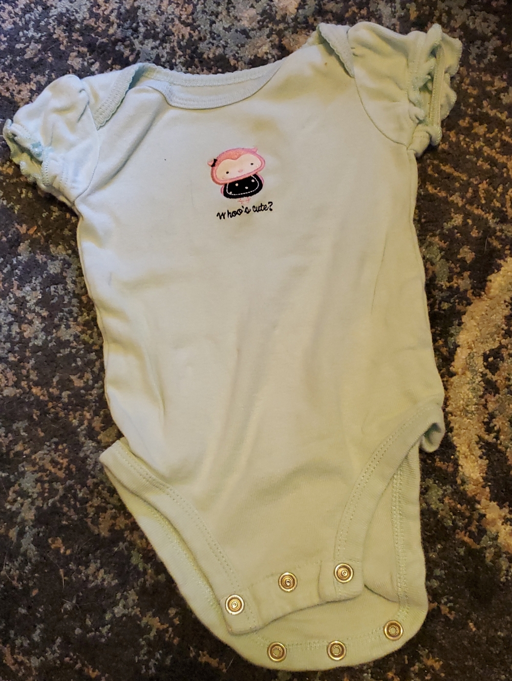 Carter's Light Mint One-Piece Bodysuit with Pink Owl